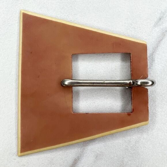 Vintage Plastic Geometric Belt Buckle - Picture 1 of 9